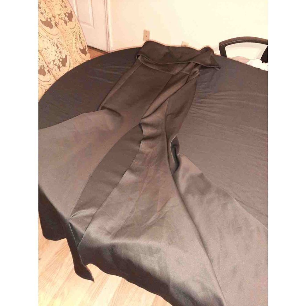 New Large Black 1 Shoulder Formal Semi Formal Maxi Dress Front Split Fit & Flare